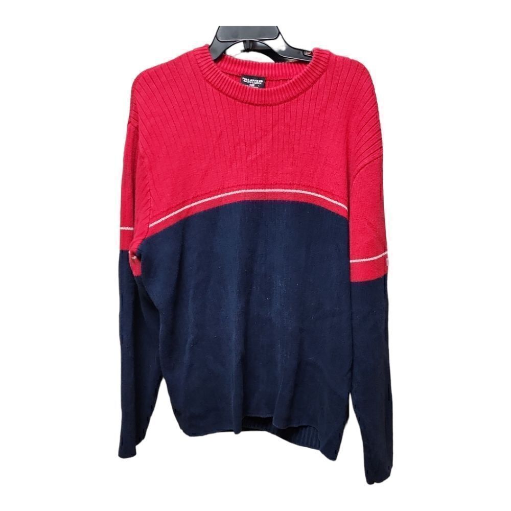 0127 -Vintage Ralph Lauren Polo jeans company flag sweater knit size L